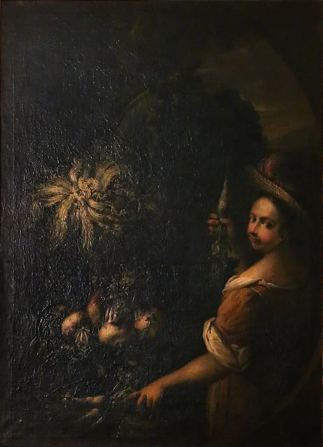 Ortolana con cesto di ortaggi - Mantova